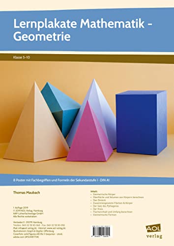 Lernplakate Mathematik - Geometrie: 8 Poster mit Fachbegriffen und Formeln der Sekunderstufe I (5. bis 10. Klasse)