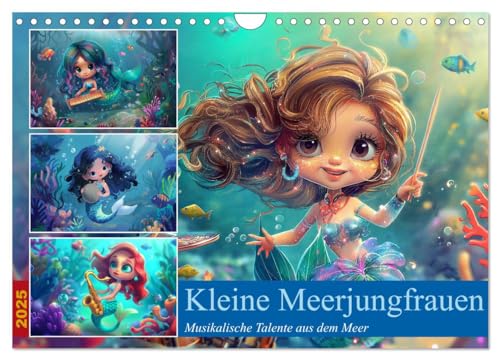 Kleine Meerjungfrauen (Wandkalender 2025 DIN A4 quer), CALVENDO Monatskalender