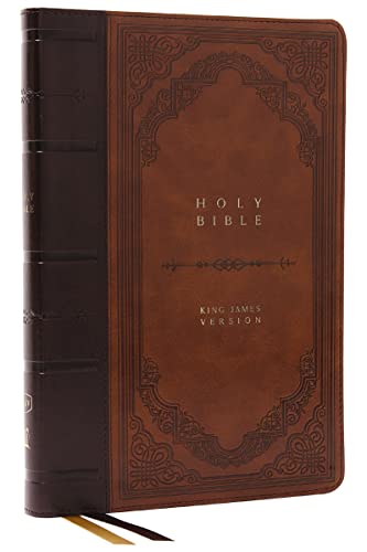 KJV Holy Bible: Giant Print Thinline Bible, Brown Leathersoft, Red Letter, Comfort Print: King James Version (Vintage Series) von Thomas Nelson