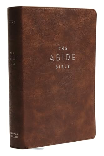 NKJV, Abide Bible, Leathersoft, Brown, Red Letter, Comfort Print: Holy Bible, New King James Version