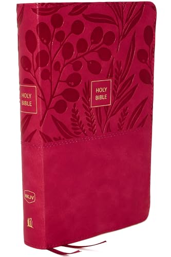 NKJV, End-of-Verse Reference Bible, Personal Size Large Print, Leathersoft, Pink, Thumb Indexed, Red Letter, Comfort Print: Holy Bible, New King James Version
