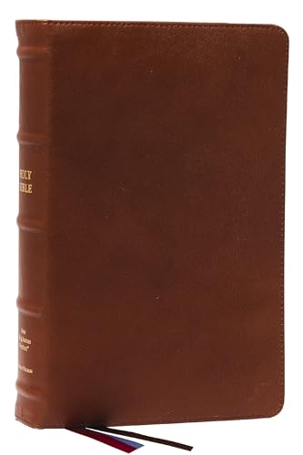 NKJV, End-of-Verse Reference Bible, Personal Size Large Print, Premium Goatskin Leather, Brown, Premier Collection, Red Letter, Thumb Indexed, Comfort Print: Holy Bible, New King James Version NKJV, End-of-Verse Reference Bible, Personal Size Large Print, Premium Goatskin Leather, Brown, Premier Collection, Red Letter, Thumb Indexed, Comfort Print: Holy Bible, New King James Version