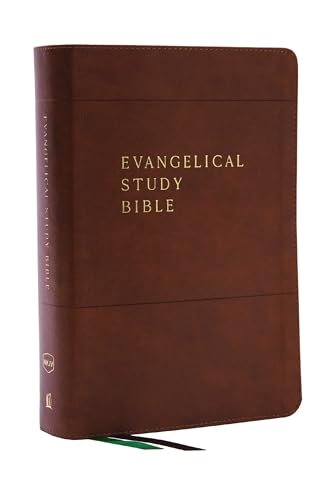 Evangelical Study Bible: Christ-centered. Faith-building. Mission-focused. (NKJV, Brown Leathersoft, Red Letter, Large Comfort Print)