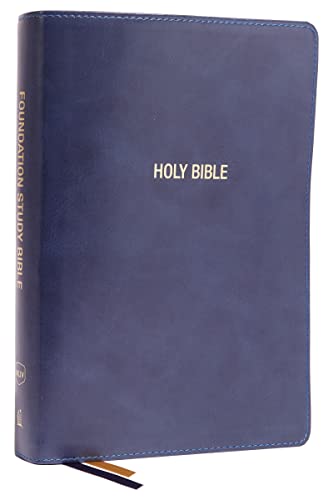 NKJV, Foundation Study Bible, Large Print, Leathersoft, Blue, Red Letter, Comfort Print: Holy Bible, New King James Version von HarperCollins Christian Pub.