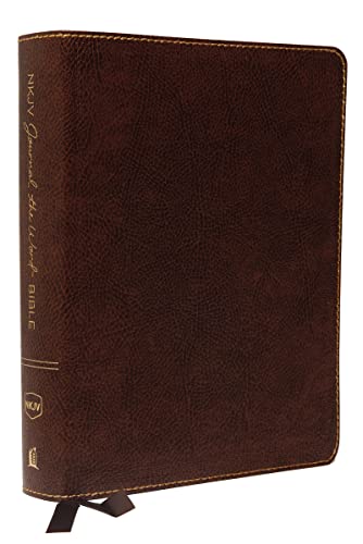 NKJV, Journal the Word Bible, Bonded Leather, Brown, Red Letter, Comfort Print: Reflect, Journal, or Create Art Next to Your Favorite Verses NKJV, Journal the Word Bible, Bonded Leather, Brown, Red Letter, Comfort Print: Reflect, Journal, or Create Art Next to Your Favorite Verses