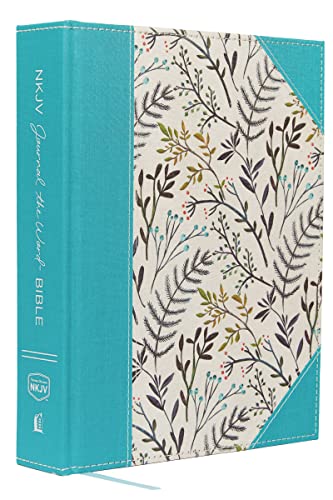 NKJV, Journal the Word Bible, Large Print, Cloth over Board, Blue Floral, Red Letter: Reflect, Journal, or Create Art Next to Your Favorite Verses NKJV, Journal the Word Bible, Large Print, Cloth over Board, Blue Floral, Red Letter: Reflect, Journal, or Create Art Next to Your Favorite Verses