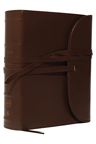 NKJV, Journal the Word Bible, Large Print, Premium Leather, Brown, Red Letter: Reflect on Your Favorite Verses von Thomas Nelson