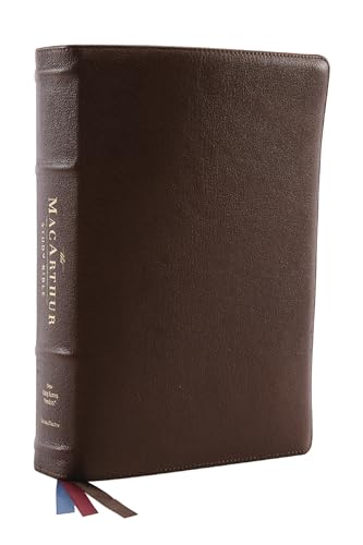 NKJV, MacArthur Study Bible, 2nd Edition, Premium Goatskin Leather, Brown, Premier Collection, Comfort Print: Unleashing God's Truth One Verse at a Time