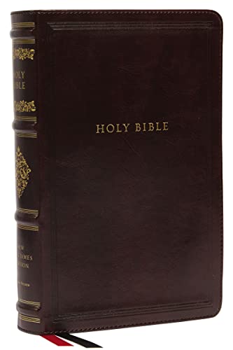 NKJV, Personal Size Reference Bible, Sovereign Collection, Leathersoft, Brown, Red Letter, Thumb Indexed, Comfort Print: Holy Bible, New King James Version