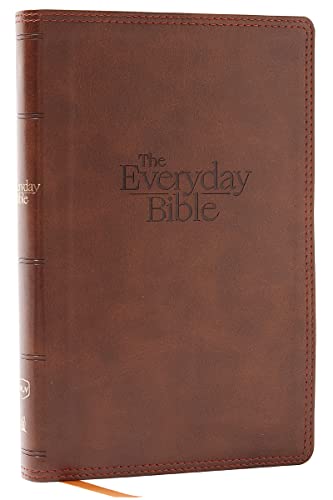 NKJV, The Everyday Bible, Brown Leathersoft, Red Letter, Comfort Print: 365 Daily Readings Through the Whole Bible von Thomas Nelson