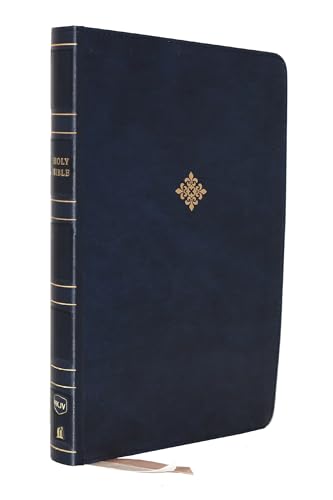 NKJV, Thinline Bible, Large Print, Leathersoft, Blue, Red Letter, Comfort Print: Holy Bible, New King James Version