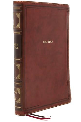 NKJV, Thinline Bible, Large Print, Leathersoft, Brown, Red Letter, Comfort Print: Holy Bible, New King James Version