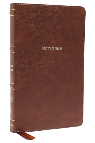 NKJV, Thinline Bible, Leathersoft, Brown, Red Letter, Comfort Print: Holy Bible, New King James Version