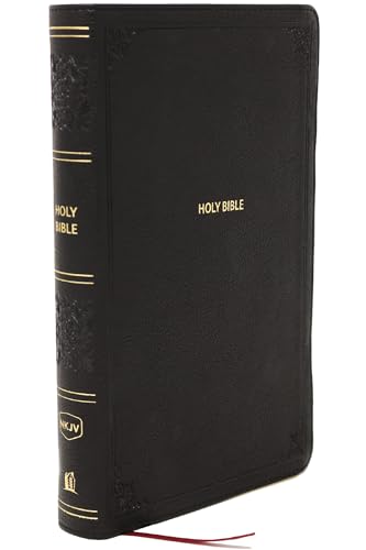 NKJV Giant Print End-of-Verse Reference Bible, Black Leathersoft, Red Letter, Comfort Print (Thumb Indexed): Holy Bible von Thomas Nelson