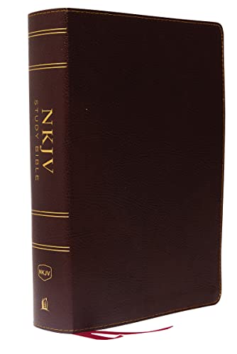 NKJV Study Bible, Bonded Leather, Burgundy, Full-Color, Comfort Print: The Complete Resource for Studying God’s Word von Thomas Nelson