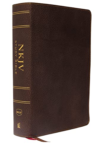 NKJV Study Bible, Premium Calfskin Leather, Brown, Full-Color, Comfort Print: The Complete Resource for Studying God’s Word von Thomas Nelson