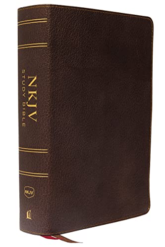 NKJV Study Bible, Premium Calfskin Leather, Brown, Full-Color, Thumb Indexed, Comfort Print: The Complete Resource for Studying God’s Word von Thomas Nelson