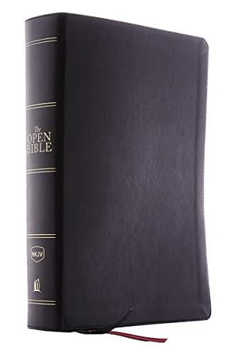 The NKJV, Open Bible, Black Leathersoft, Red Letter, Comfort Print (Thumb Indexed): Complete Reference System von Thomas Nelson