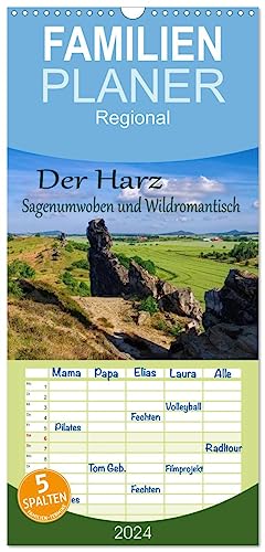 Familienplaner 2024 - Der Harz - Sagenumwoben und Wildromantisch mit 5 Spalten (Wandkalender, 21 cm x 45 cm) CALVENDO