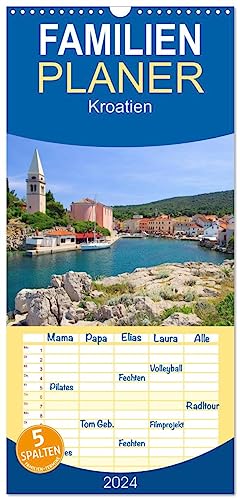 Familienplaner 2024 - Kroatien mit 5 Spalten (Wandkalender, 21 cm x 45 cm) CALVENDO