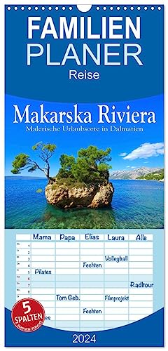 Familienplaner 2024 - Makarska Riviera - Malerische Urlaubsorte in Dalmatien mit 5 Spalten (Wandkalender, 21 cm x 45 cm) CALVENDO von CALVENDO