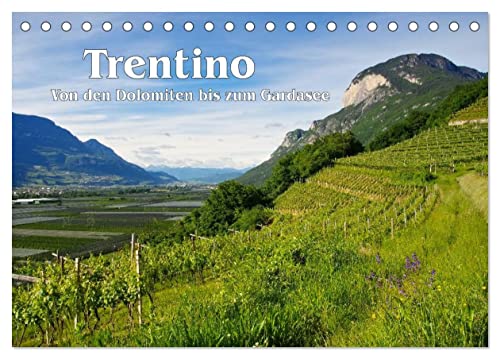Trentino - Von den Dolomiten bis zum Gardasee (Tischkalender 2024 DIN A5 quer), CALVENDO Monatskalender von CALVENDO