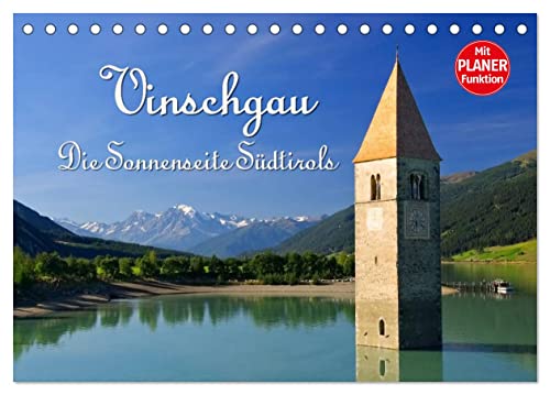 Vinschgau - Die Sonnenseite Südtirols (Tischkalender 2024 DIN A5 quer), CALVENDO Monatskalender