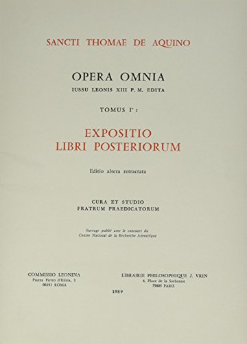 OPERA OMNIA - TOME 1,1 EXPOSITIO LIBRI PERYERMENIAS