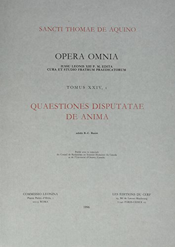 QUAESTIONES DISPUTATAE DE ANIMA - TOME 24