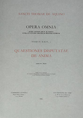 QUAESTIONES DISPUTATAE DE ANIMA - TOME 24