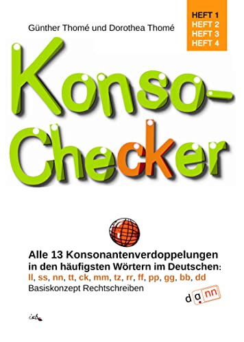 Konso-Checker: Alle 13 Konsonantenverdoppelungen in den häufigsten Wörtern im Deutschen: ll, ss, nn, tt, ck, mm, tz, rr, ff, pp, gg, bb, dd. ... Komplette Ökoproduktion, ab 2. Klasse.