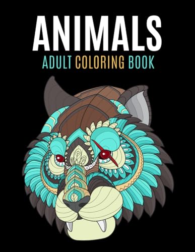 Animals Adult Coloring Book: Coloring Pages with Animal Mandala Designs for Relaxation and Stress Relief von Independently published