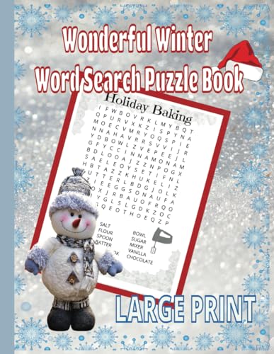 Wonderful Winter Word Search Puzzle Book: Large Print, Easy to Find Holiday Words von Independently published