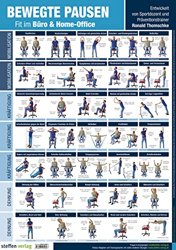 XXL-Fitnessposter Bewegte Pausen: Fit im Büro & Home-Office. A1-Format (Trainingsreihe von Ronald Thomschke) von Steffen Verlag
