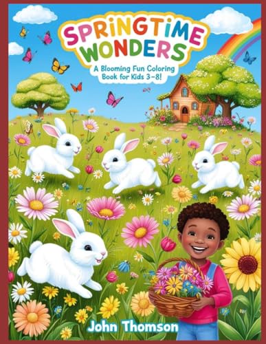 Springtime Wonders: A Blooming Fun Coloring Book for Kids 3-8!: Hop into a world of flowers, butterflies, and chirping birds! von Independently published
