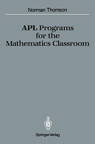 APL Programs for the Mathematics Classroom (Medicine) von Springer