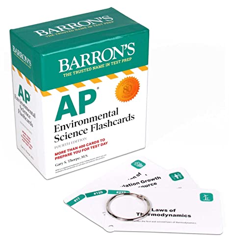 AP Environmental Science Flashcards, Fourth Edition: Up-to-Date Review + Sorting Ring for Custom Study (Barron's AP Prep)
