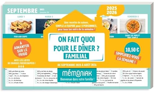 On fait quoi pour le dîner familial à aimanter sur le frigo 2025-2026 von 365 PARIS