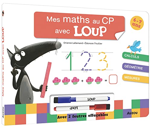 Mes maths au CP avec Loup - Livre-ardoise: Avec 2 feutres effaçables von AUZOU