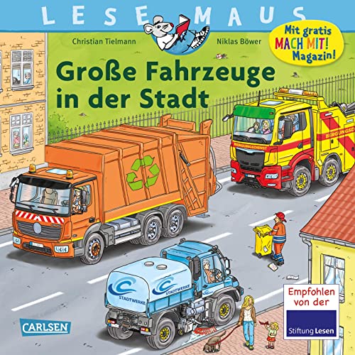 LESEMAUS 188: Große Fahrzeuge in der Stadt (188): Sachgeschichte mit detailreichen Illustrationen von Carlsen