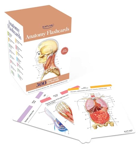 Anatomy Flashcards: 300 Flashcards with Anatomically Precise Drawings and Exhaustive Descriptions: 300 Clearly Labeled Full-Color Cards von Kaplan Test Prep