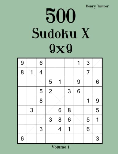500 Sudoku X 9x9: Volume 1