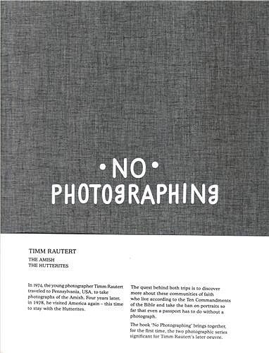 No Photographing von Steidl