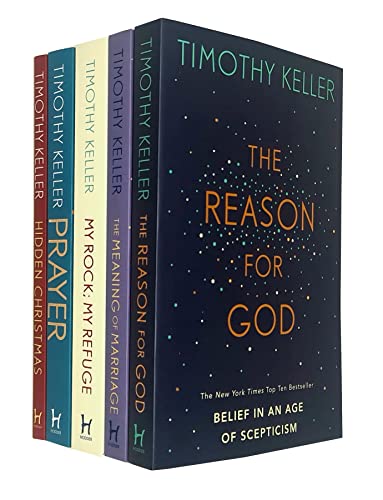 Timothy Keller 5 Books Collection Set (Hidden Christmas, Prayer, My Rock; My Refuge, The Reason For God & The Meaning of Marriage)