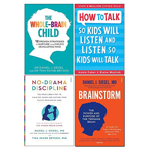 Whole-Brain Child, How To Talk So Kids Will Listen And Listen So Kids Will Talk, No-Drama Discipline, Brainstorm 4 Books Collection Set