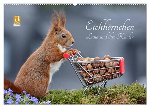 Eichhörnchen Luna und ihre Kinder (Wandkalender 2025 DIN A2 quer), CALVENDO Monatskalender von CALVENDO