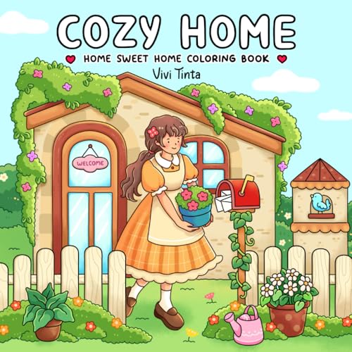 Home Sweet Home: Coloring Book for Adults & Teens Featuring Charming Cottages, Beach Bungalows and Hygge Corners von CRAYDRAW PRESS LLC