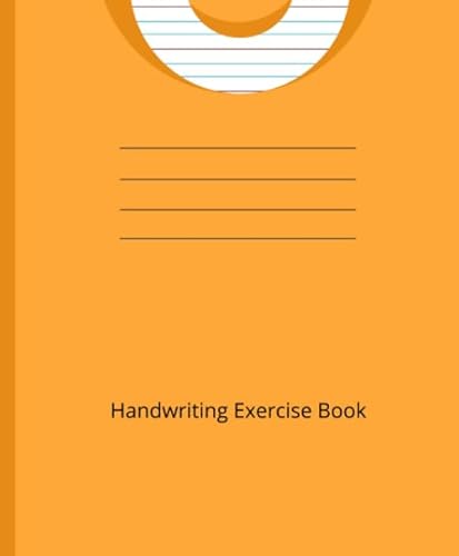 HANDWRITING EXERCISE BOOK: 40 Pages - 4mm Blue Lines with 16mm Red Lines Handwriting Practice Book for KS1, KS2, KS3, KS4, Year 1, Year 2, Year 3, ... year 6 -165mm x 200mm - Yellow Orange cover