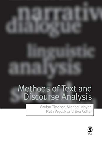 Methods of Text and Discourse Analysis: In Search of Meaning von Sage Publications