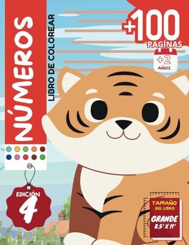 Números: Un libro de Colorear.: Descubre el fascinante mundo de los números mientras coloreas! - 04/04/2024 (Colección Tizben - Animales, Band 4) von Independently published
